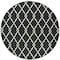 Homeroots 8 ft. Round Black & Ivory Trellis Indoor & Outdoor Area Rug 389536 - alternate 4